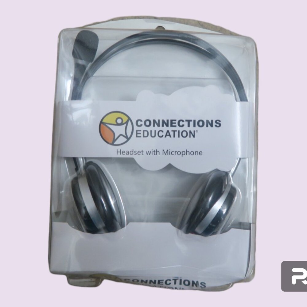Connections Education Headset with microphone School Job Career in black. NWT.